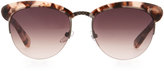Thumbnail for your product : Bottega Veneta Half-Rim Tortoise Sunglasses, Pink/Brown