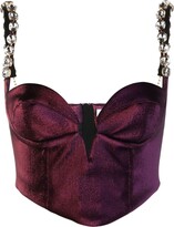 Purple Crystal Embellished Bustier To 