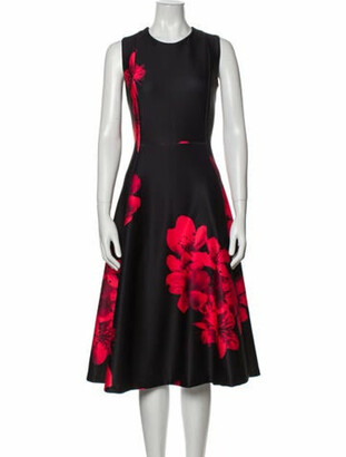 calvin klein black dress with red flowers