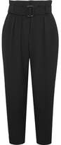 Thumbnail for your product : Brunello Cucinelli Cropped Belted Crepe Pants - Black