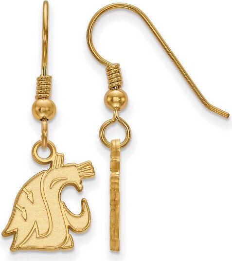 Black Bow Jewelry Co. BlackBowJewelry14kYellowGoldPlatedSterlingSilverWashingtonStateCougarsNCAAMascotSmallDangleEarrings
