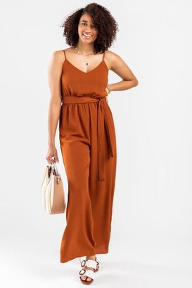 francesca's red jumpsuit