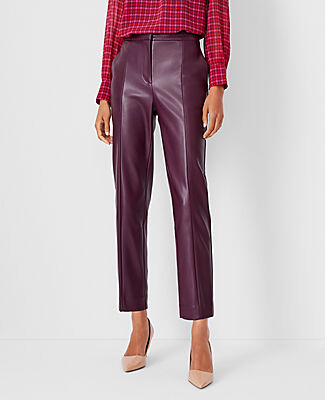 Women's Purple Leather Pants | ShopStyle