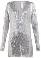 Thumbnail for your product : Ashish Sequinned Plunge-neck Mini Dress - Silver