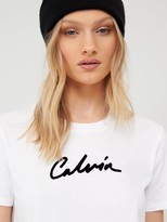 Thumbnail for your product : Calvin Klein Jeans Calvin Mixed Media Straight T-Shirt- White