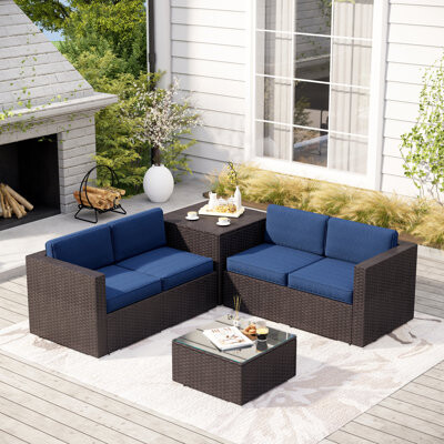 Wildon Home Tanejah 4 - Person Outdoor Seating Group with Cushions