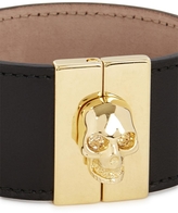 Thumbnail for your product : Alexander McQueen Black leather skull cuff