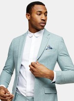 Thumbnail for your product : Topman Green Slim Fit Warm Handle Single Breasted Suit Blazer With Notch Lapels