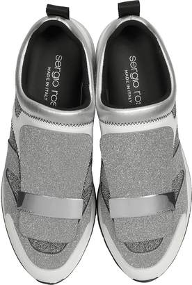 Sergio Rossi Combo Lurex and White Leather Sneakers