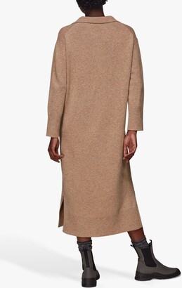 Whistles Wool Blend Collar Knitted Midi Dress
