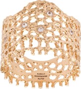 Thumbnail for your product : Aurélie Bidermann 18kt Yellow Gold & Diamond Lace Ring