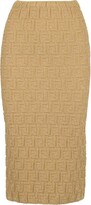 Thumbnail for your product : Fendi All-Over Embossed FF Motif Midi Skirt