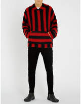 Thumbnail for your product : Amiri Striped wool-blend hoody