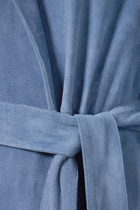 Stine Goya Luisa Belted Suede Coat - Blue