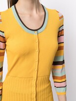 Thumbnail for your product : Antonio Marras Striped Sleeved Buttoned Cardigan