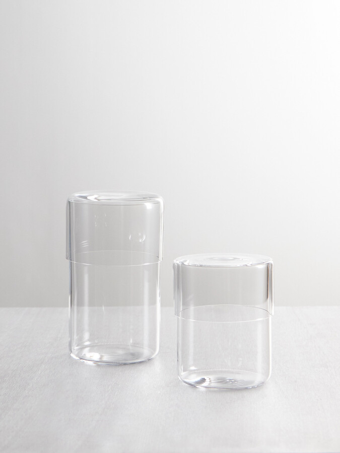 Lobmeyr Strnad Set Of Two Crystal Glass Boxes - Neutrals