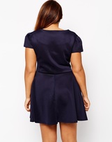 Thumbnail for your product : Club L Plus Size Scuba Skater Dress With Plunge Neck