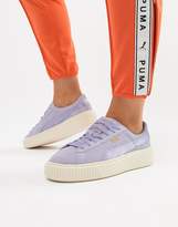 Thumbnail for your product : Puma Suede Platform Satin Sneaker in lavender