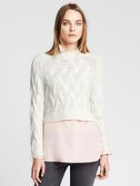Thumbnail for your product : Banana Republic Cable-Knit Cropped Pullover