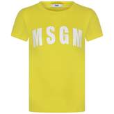 Thumbnail for your product : MSGM MSGMGirls Yellow Logo Print Top