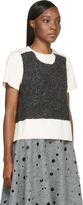 Thumbnail for your product : Comme des Garcons White & Charcoal Knit Panel T-Shirt