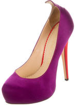 Thumbnail for your product : Charlotte Olympia Satin Round-Toe Pumps