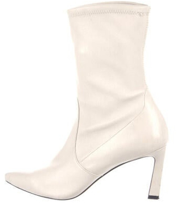 stuart weitzman white ankle boots