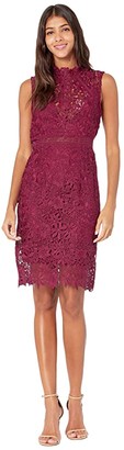 womens burgundy lace dress