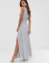 Thumbnail for your product : Little Mistress v front and back sleeveless maxi dress