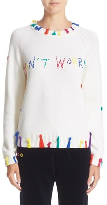Mira Mikati Women's 'Don'T Worry' Crewneck Wool Sweater
