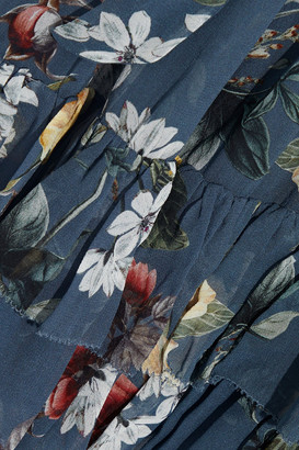 Nicholas Pussy-bow Floral-print Silk-georgette Mini Dress