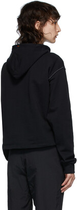 Pyer Moss Black Logo Cropped Hooded Sweatshirt
