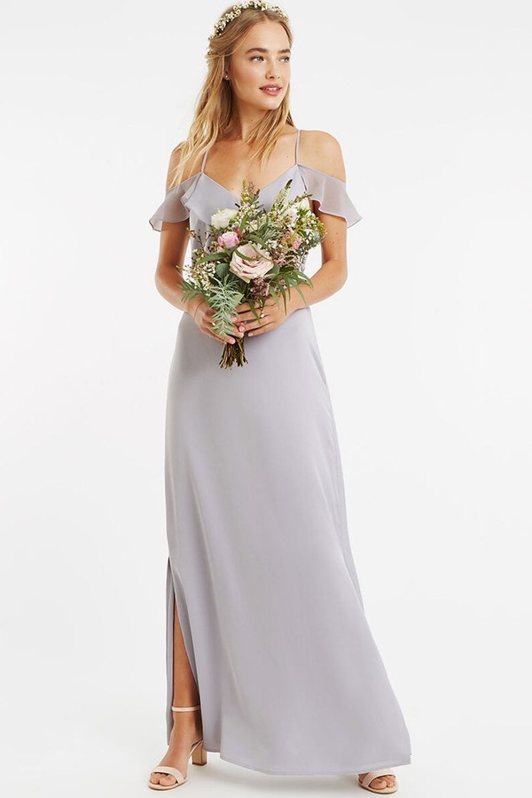 oasis grey bridesmaid dress