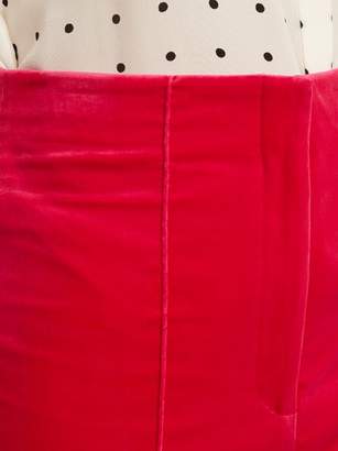 Diane von Furstenberg High Rise Skinny Leg Velvet Trousers - Womens - Pink