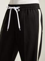 Thumbnail for your product : Miu Miu Side Stripe Wool And Mohair Blend Track Pants - Womens - Black