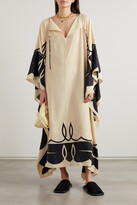 Thumbnail for your product : By Malene Birger Florencie Tie-detailed Printed Crepe Kaftan