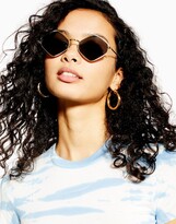Thumbnail for your product : Topshop metal abstract shape sunglasses