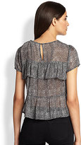 Thumbnail for your product : Joie Daeja Dotted Silk Ruffled-Tier Top
