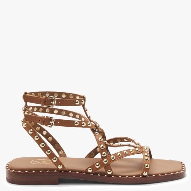 tan roman sandals