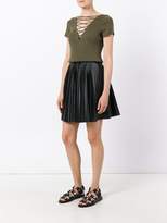 Thumbnail for your product : Alexander Wang T By lace-up ribbed top