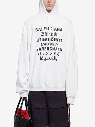 Balenciaga Translation Logo-Print Hoodie - ShopStyle