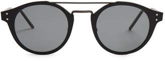 Bottega Veneta Round Frame Acetate Sunglasses - Mens - Black