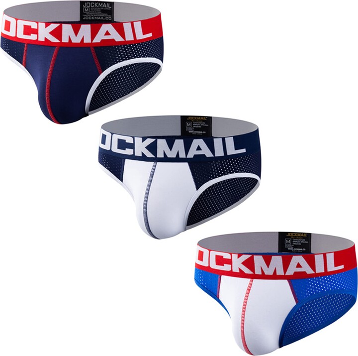 JACK CLAUDE Mens Underwear Briefs 3Pack Cotton Low Rise Multi Color