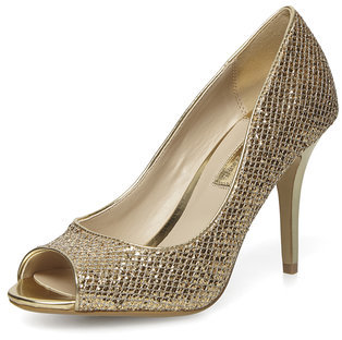 Dorothy Perkins Bridal Gold high peep toe shoes