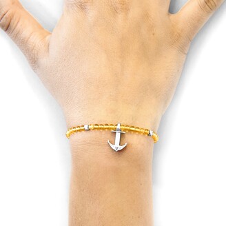 ANCHOR & CREW Women's Yellow / Orange / Silver Yellow Amber Tropic Silver & Stone Bracelet