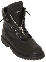 Thumbnail for your product : Balmain Zip-Up Leather Combat Boots