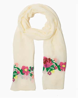 Charming charlie Plush floral embroidered scarf