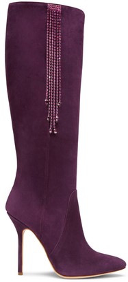 plum knee high boots