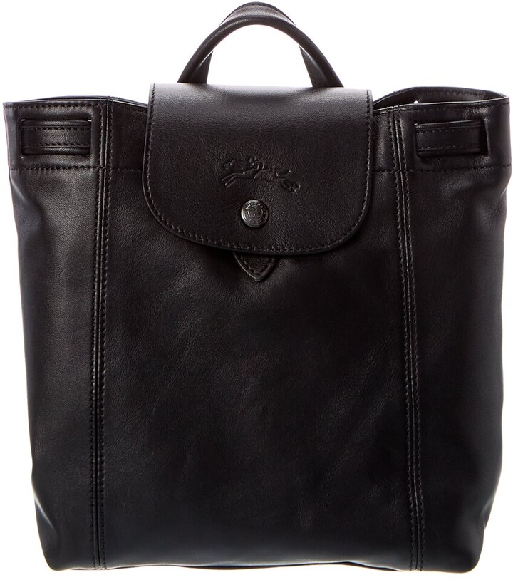 Longchamp Le Pliage Cuir Backpack Black