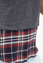 Thumbnail for your product : Forever 21 Plaid Shirttail Tee
